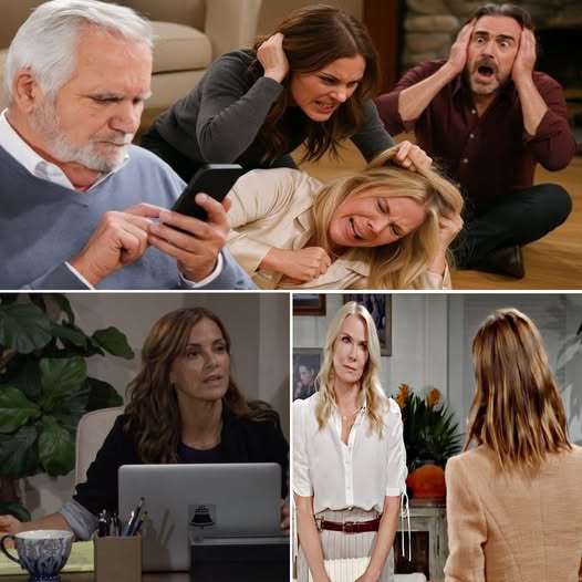 SCORCHING TAUNT UNLEASHED! Brooke Logan storms into Taylor Hayes’ office, CACKLING with venom as she SPITS,