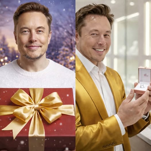 “Elon Musk Sparks Curiosity After Buying Gifts and a Diamond Ring for a “Mystery Girlfriend” Elon Musk has once again set social media buzzing. Newly surfaced images show the billionaire smiling warmly while holding a carefully wrapped gift and what appears to be a diamond engagement ring. The photos quickly went viral, sparking widespread speculation about a possible new romance. While Musk looks relaxed and genuinely happy, one key detail remains unknown: Who is the mystery woman? Is this a proposal waiting to be revealed? A private romance kept out of the spotlight? Or a story that isn’t quite what it seems?”